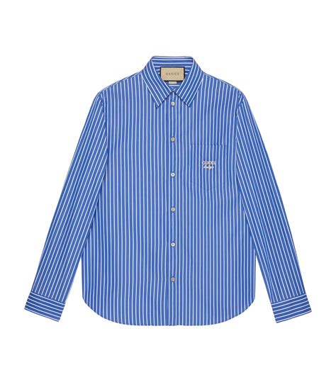 gucci blue striped shirt|Gucci men's shirts.